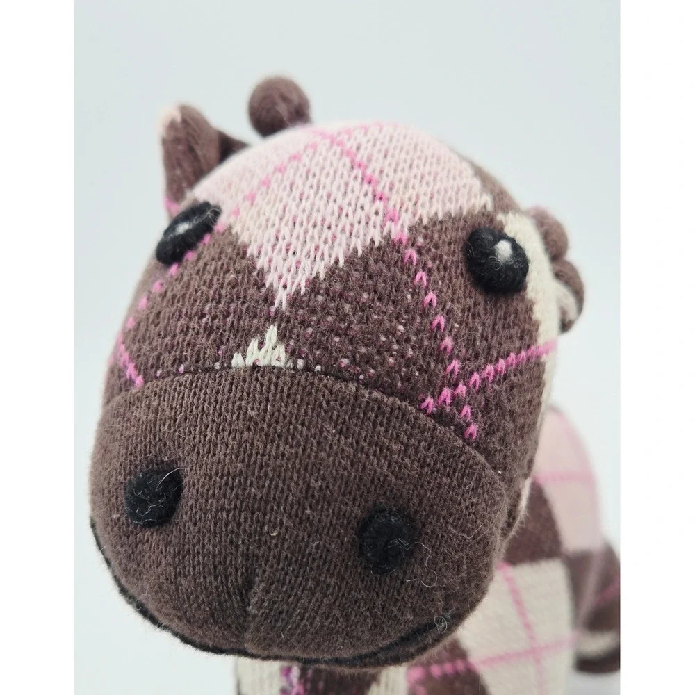 Gymboree Giraffe Plush Argyle Knit Brown Pink Sweater Stuffed Animal 2008 10